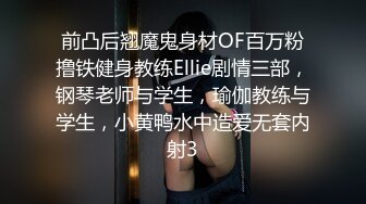 前凸后翘魔鬼身材OF百万粉撸铁健身教练Ellie剧情三部，钢琴老师与学生，瑜伽教练与学生，小黄鸭水中造爱无套内射3